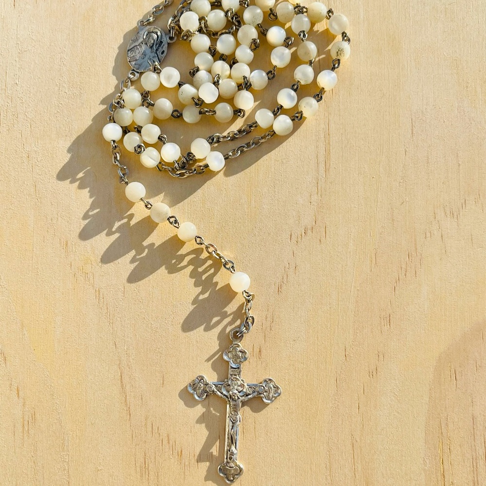 Vintage MOP Sterling Silver Rosary
